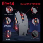 GAMEN Mouse Gaming Kabel 7200 DPI 6 Level DPI 16.8 Juta Warna RGB 13 Mode RGB GM300
