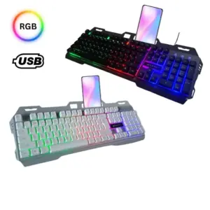 QUINTON Keyboard Gaming USB Wired VR30 Metal cove feel Mechanical Gaming LED RGB